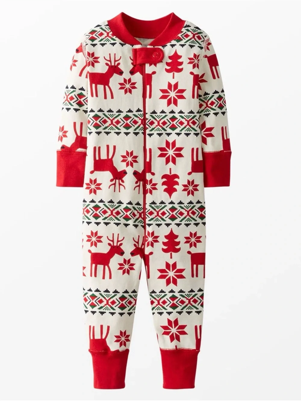 Hanna Andersson baby sleeper Dear Deer holiday print organic cotton 6 months